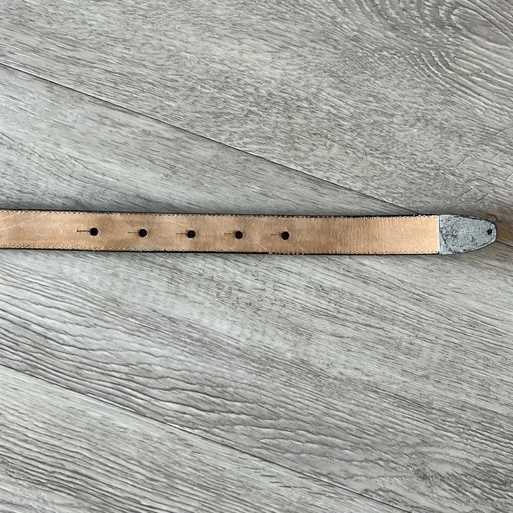 BRIGHTON Embossed Leather Alligator pattern Silver tone Buckle and Tip​
